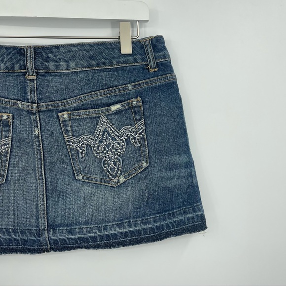 Vintage Y2K Mini Skirt Denim SZ 7 - Picture 2 of 6
